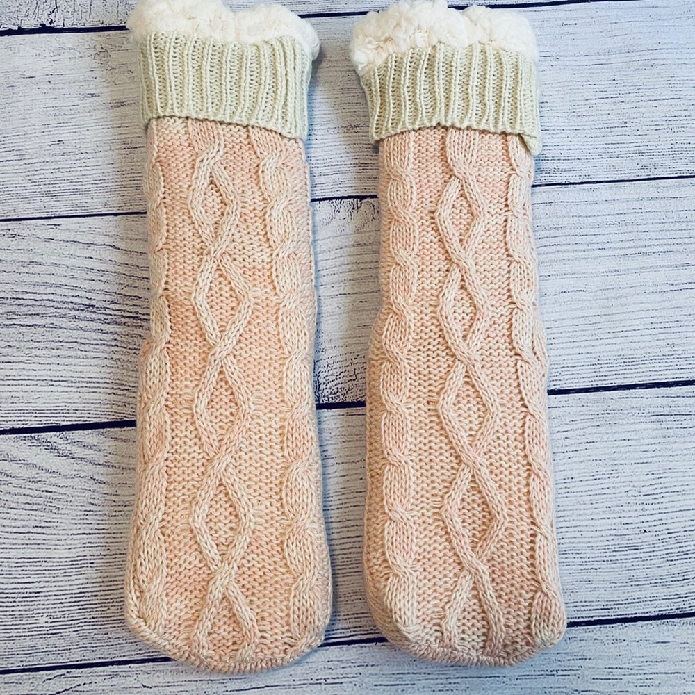 Light pink slipper sock boots